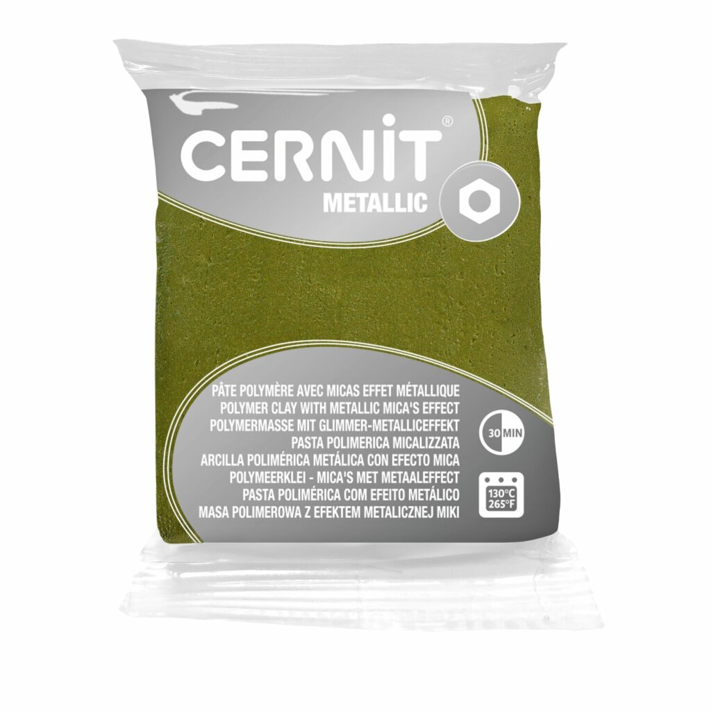 Pâte Polymère Cernit – or vert Metallic 56g
