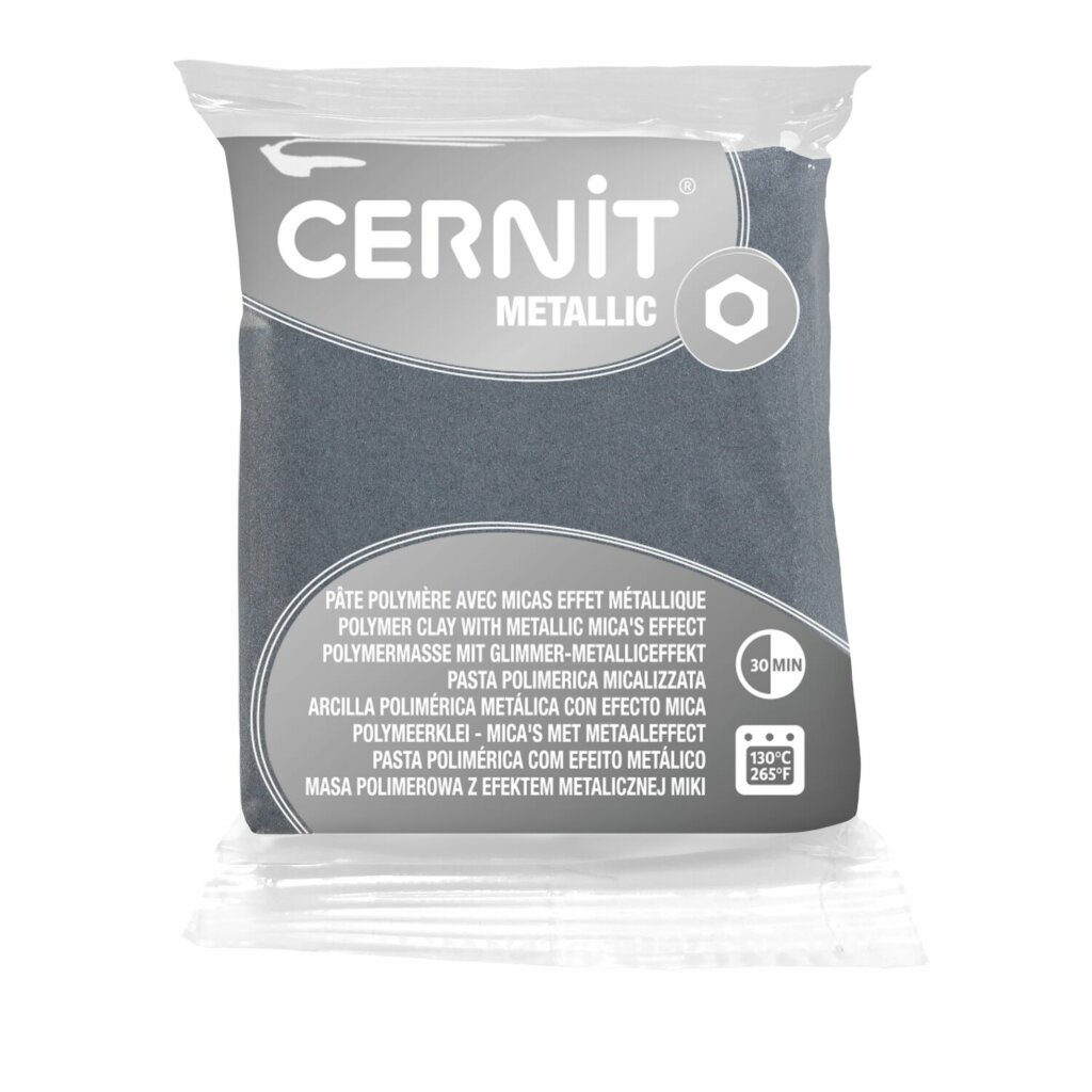 Pâte Polymère Cernit – argent Metallic 56g
