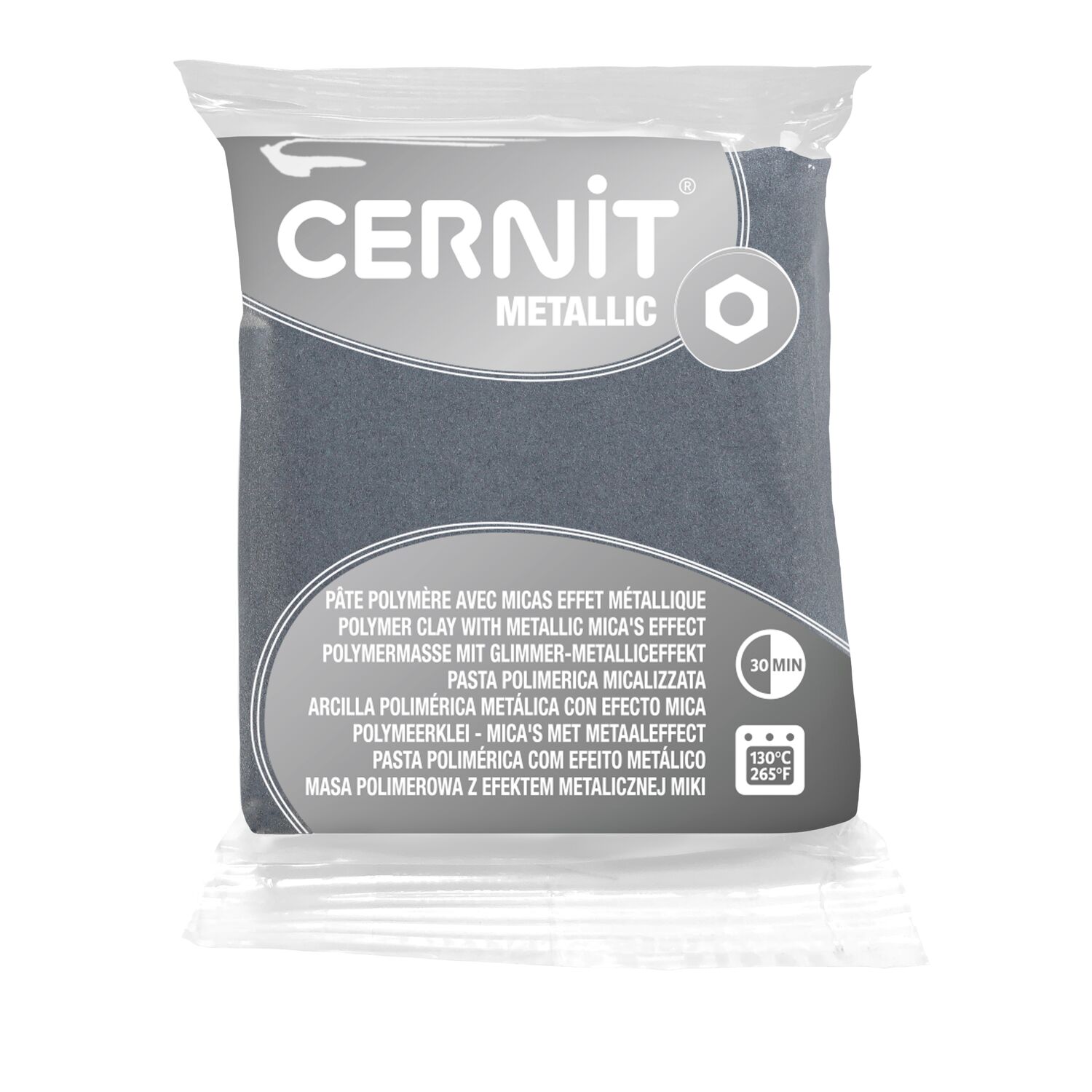 Pâte Polymère Cernit – argent Metallic 56g