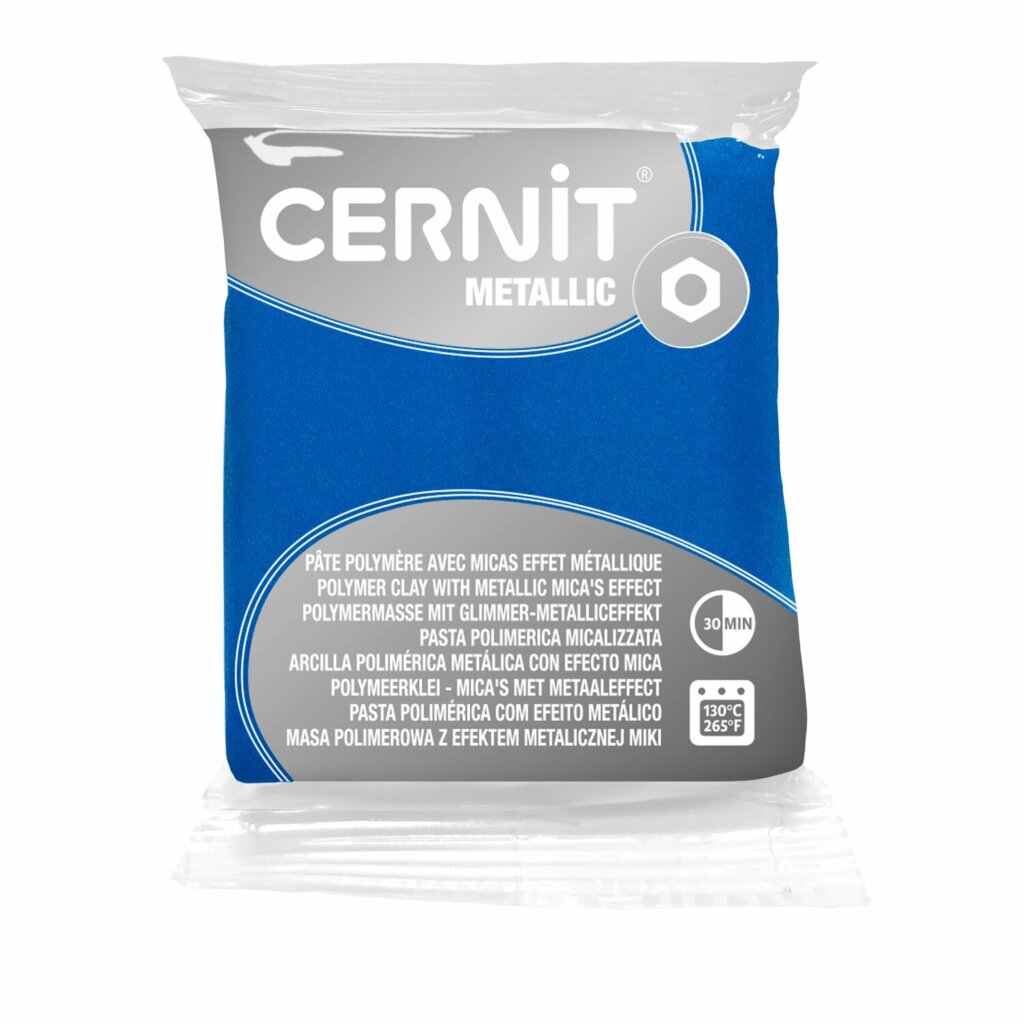 Pâte Polymère Cernit – bleu Metallic 56g
