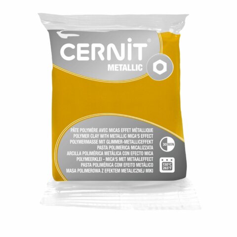 Pâte Polymère Cernit – jaune Metallic 56g
