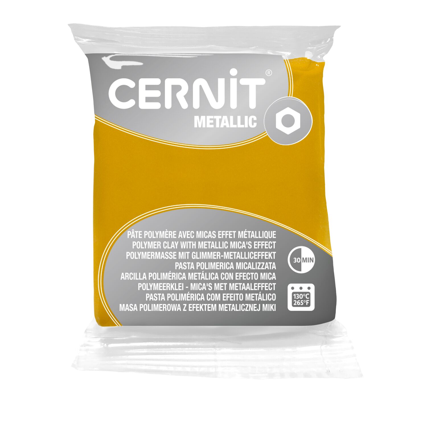 Pâte Polymère Cernit – jaune Metallic 56g