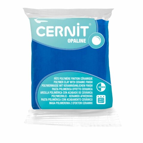 Pâte Polymère Cernit – bleu primaire Opaline 56g
