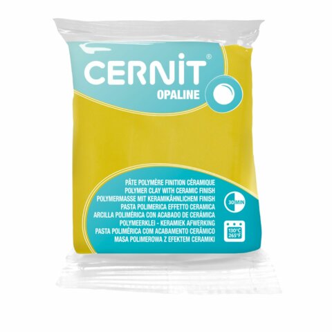 Pâte Polymère Cernit – jaune primaire Opaline 56g
