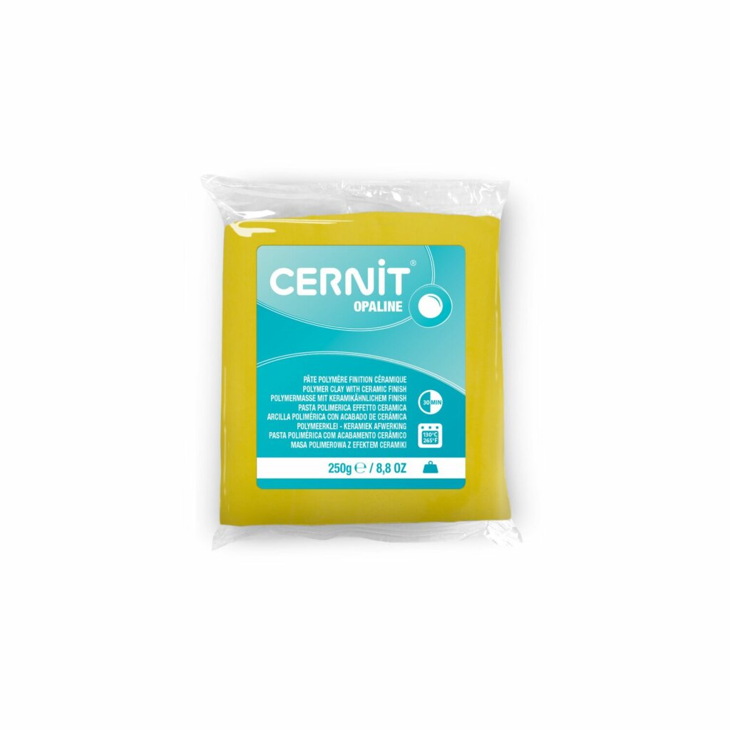 Pâte Polymère Cernit – jaune primaire Opaline 250g
