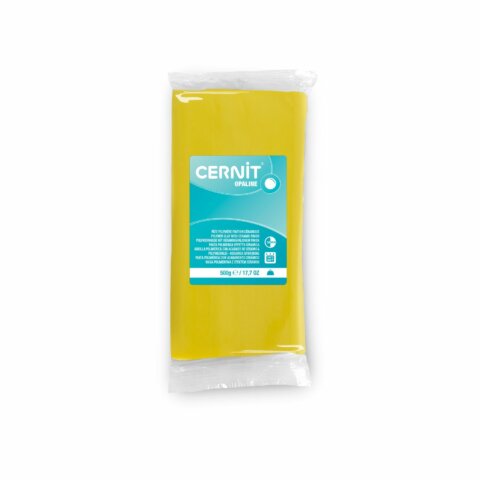 Pâte Polymère Cernit – jaune primaire Opaline 500g
