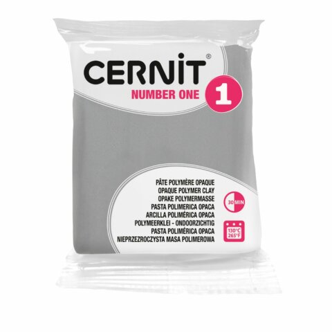 Pâte Polymère Cernit – gris Number One 56g
