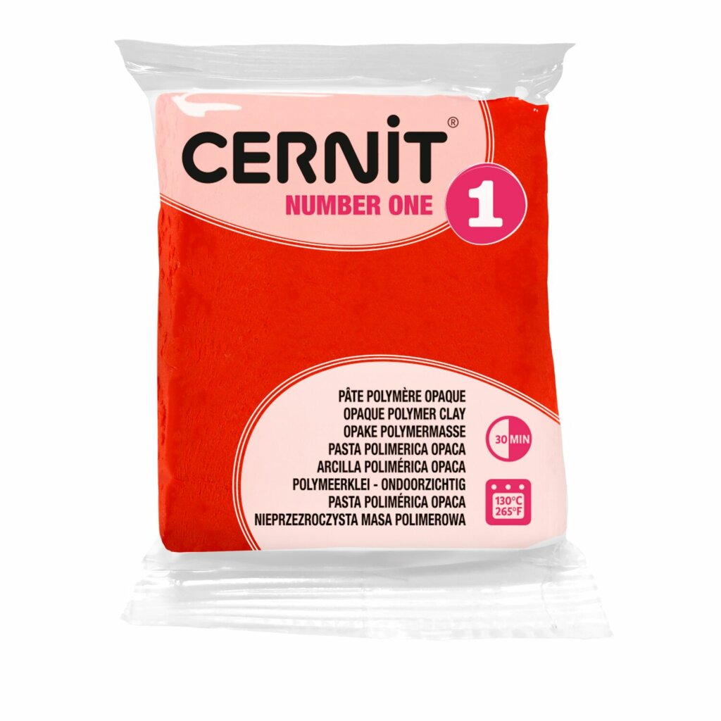 Pâte Polymère Cernit – rouge pavot Number One 56g
