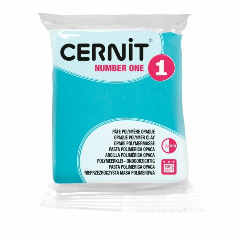 Pâte Polymère Cernit – vert turquoise Number One 56g
