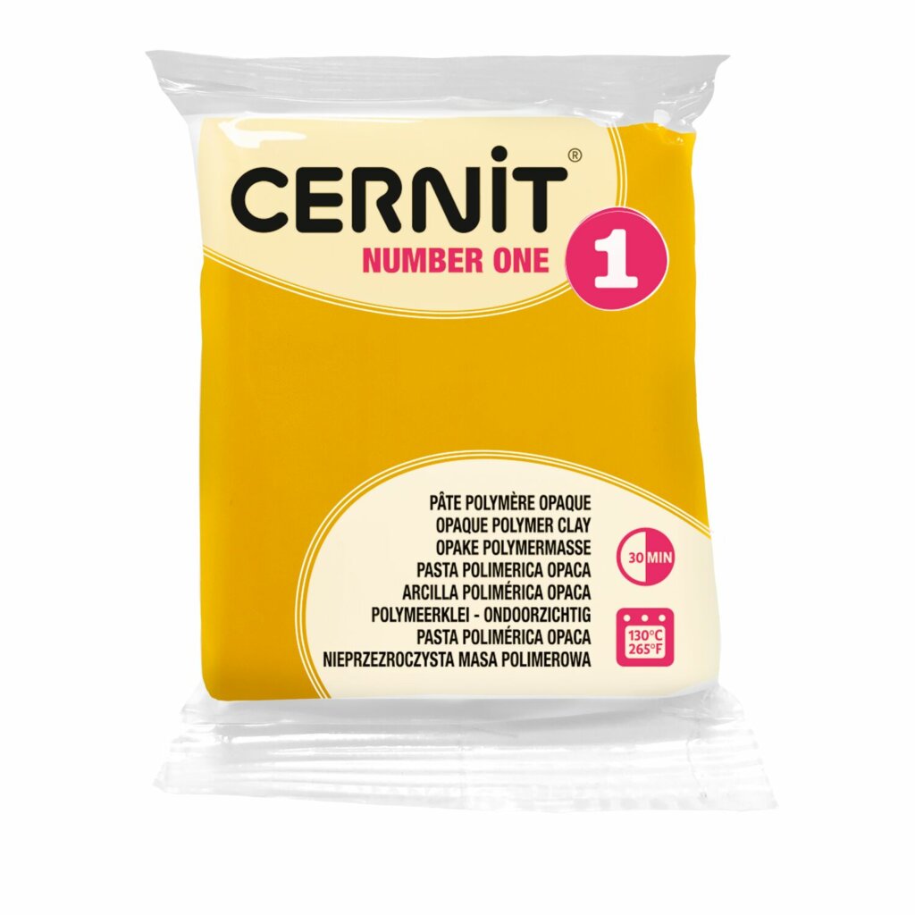 Pâte Polymère Cernit – jaune Number One 56g
