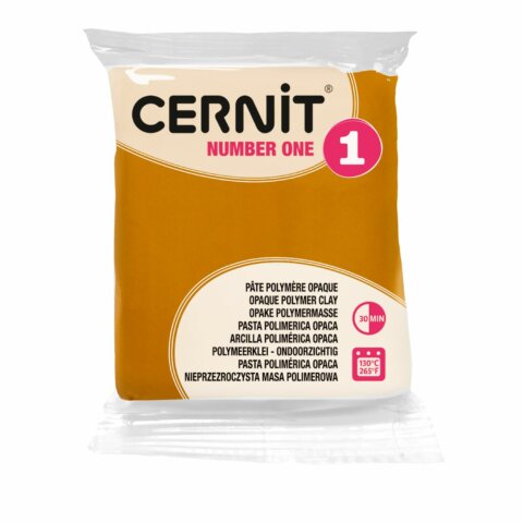 Pâte Polymère Cernit – ocre jaune Number One 56g
