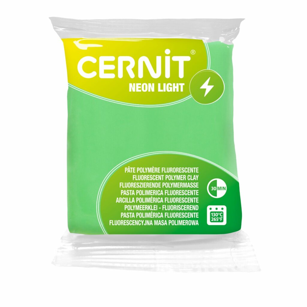 Pâte Polymère Cernit – vert Neon Light 56g
