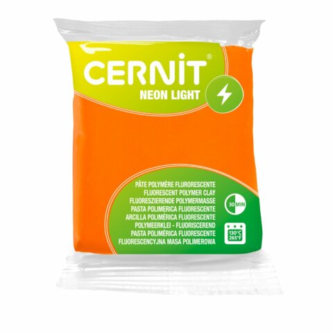 Pâte Polymère Cernit – orange Neon Light 56g
