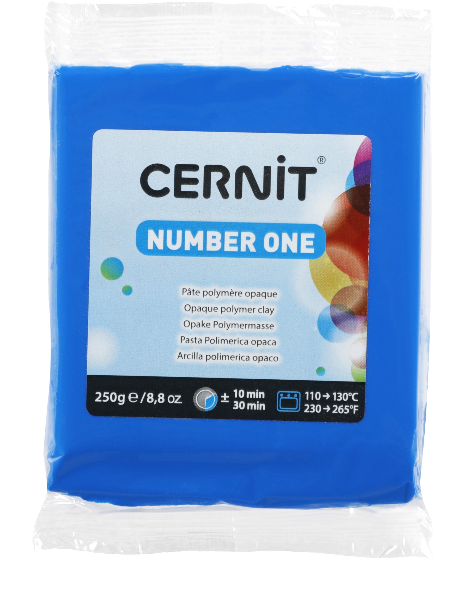 Pâte Polymère Cernit - bleu Number One 250g