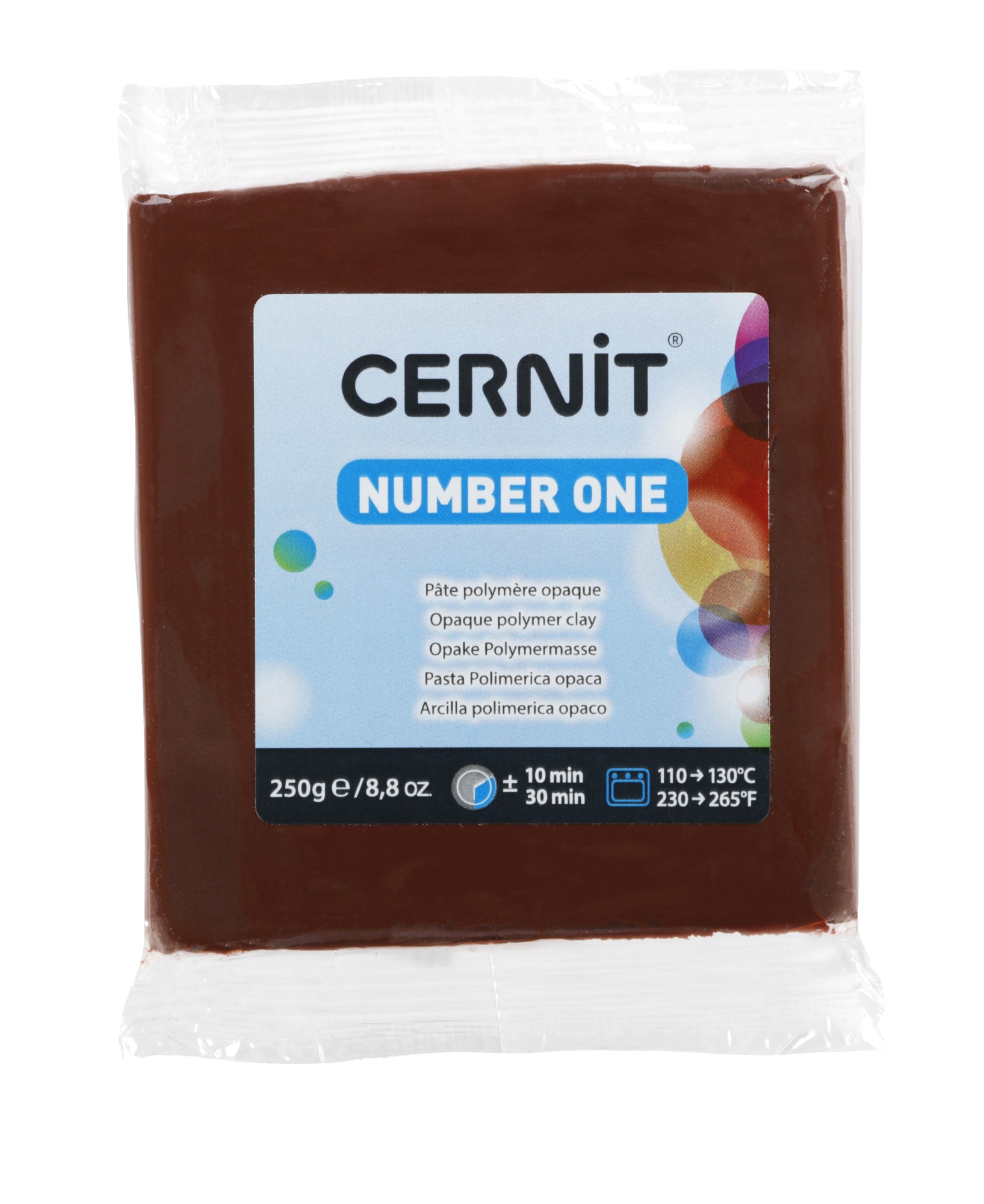 Pâte Polymère Cernit - brun Number One 250g