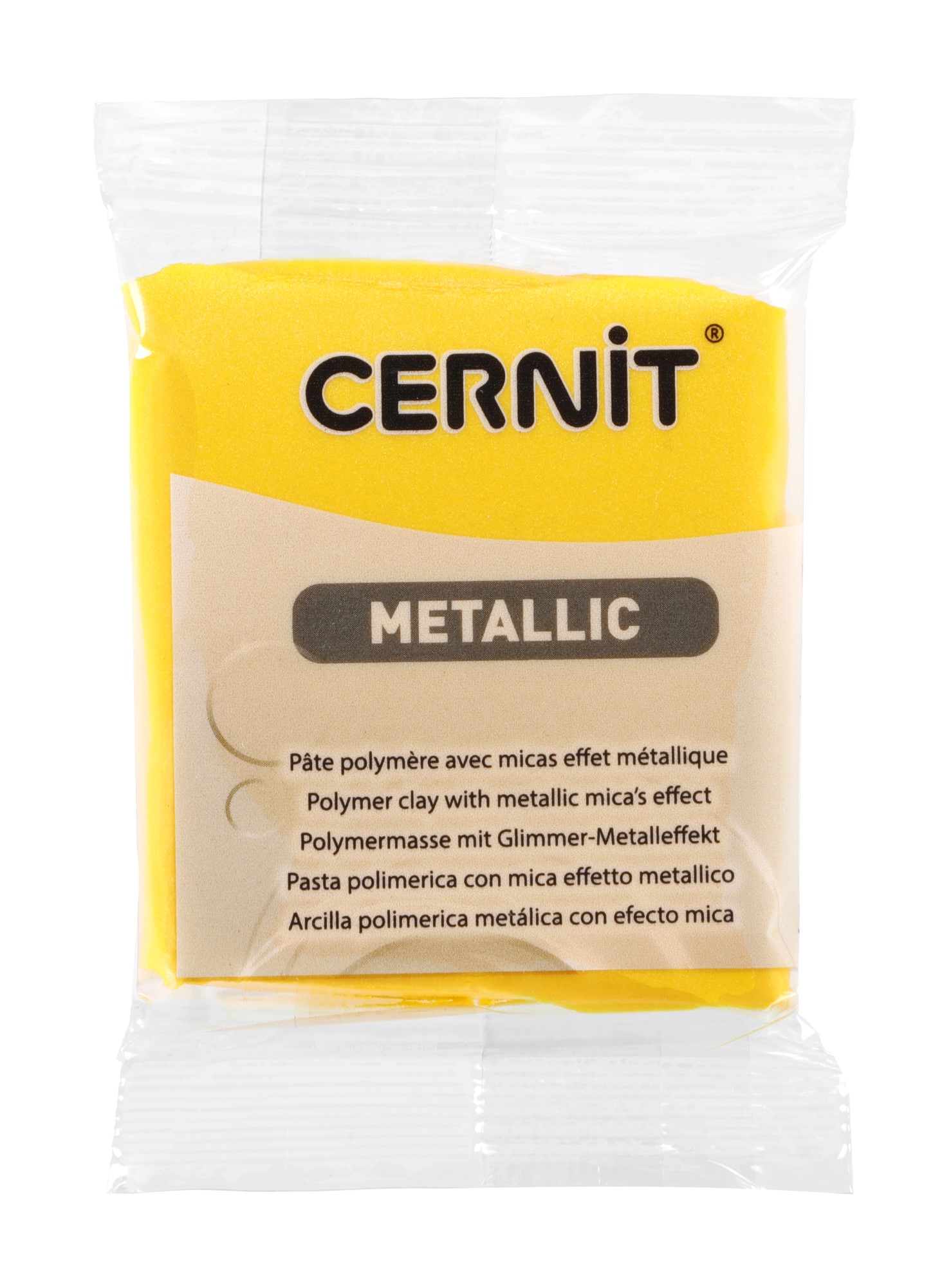 Pâte Polymère Cernit - jaune Metallic 56g