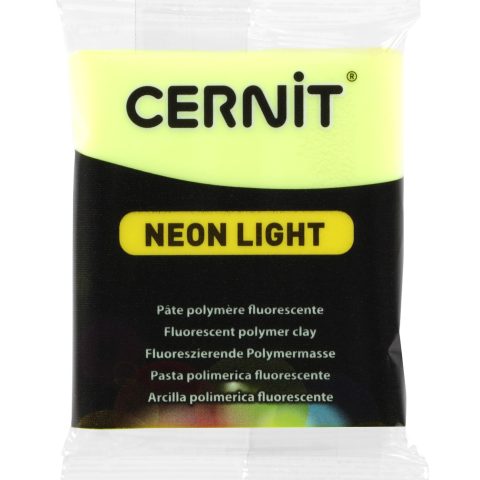 Pâte Polymère Cernit - jaune Neon Light 56g