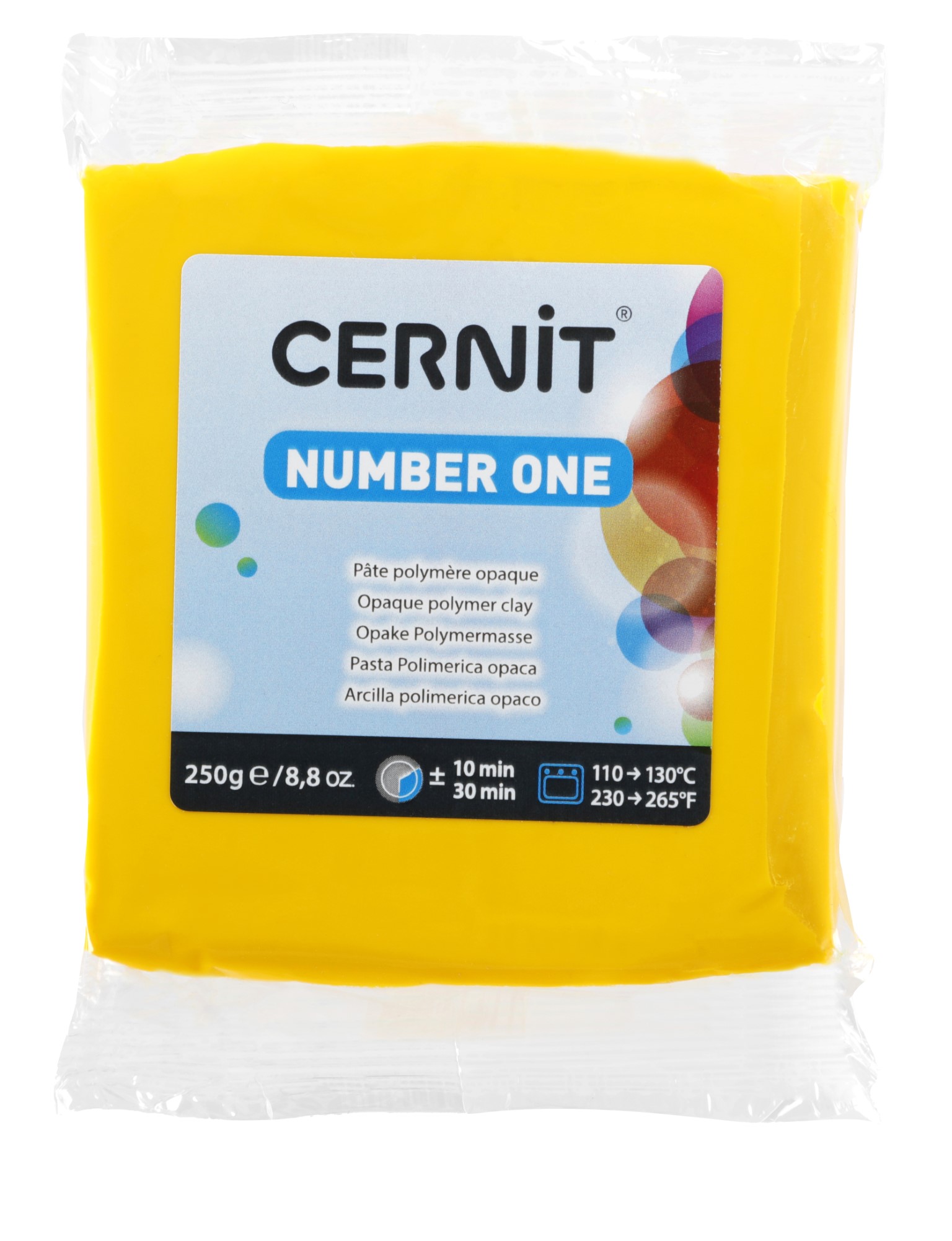 Pâte Polymère Cernit - jaune Number One 250g