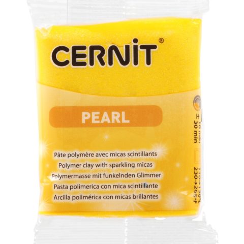 Pâte Polymère Cernit - jaune Pearl 56g