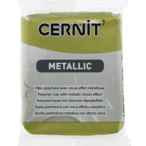 Pâte Polymère Cernit - or vert Metallic 56g