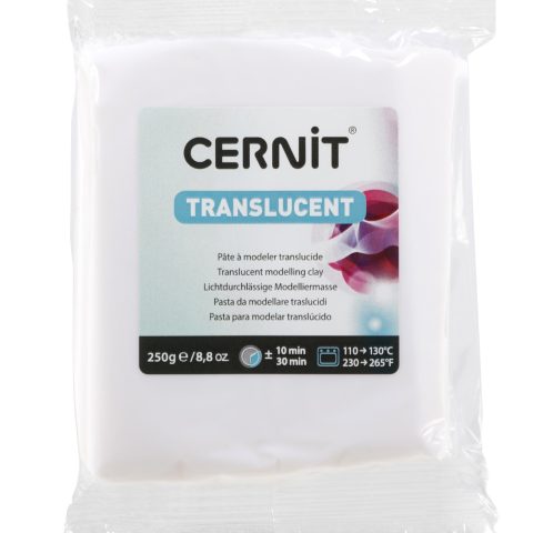 Pâte Polymère Cernit - translucide blanc Translucent 250g