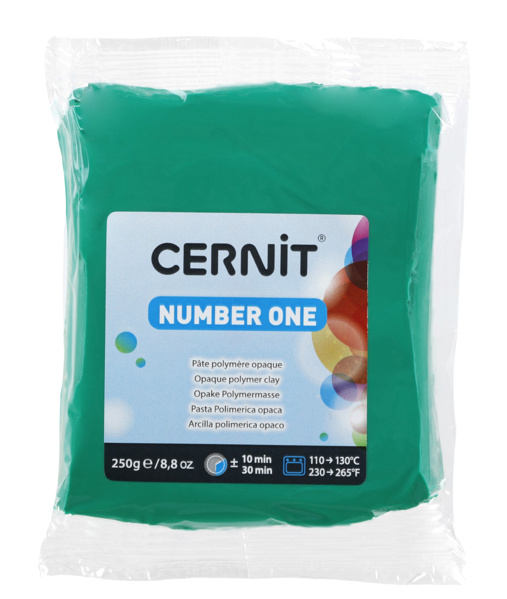 Pâte Polymère Cernit - vert Number One 250g